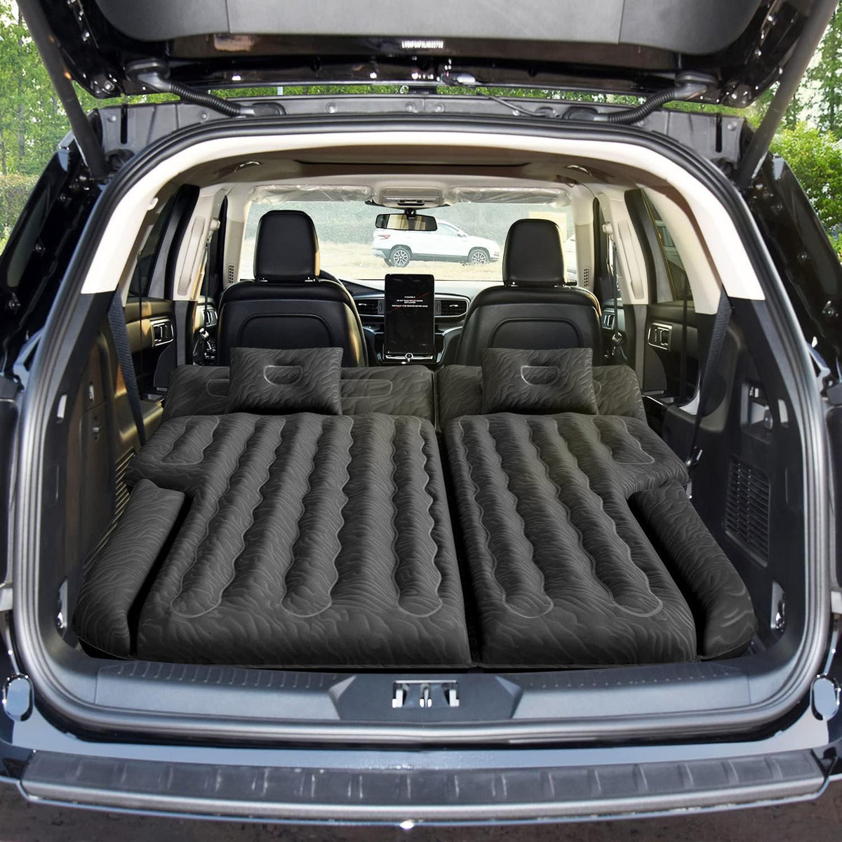 DikaSun SUV Air Mattress Upgraded Flocking and Extra Thick Oxford Surface Sleeping Bed for with Electric Pump,3M Charging Cable, Black