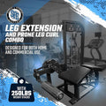Selectorized Leg Extension & Prone Leg Curl Combo w/250lb weight stack (New)