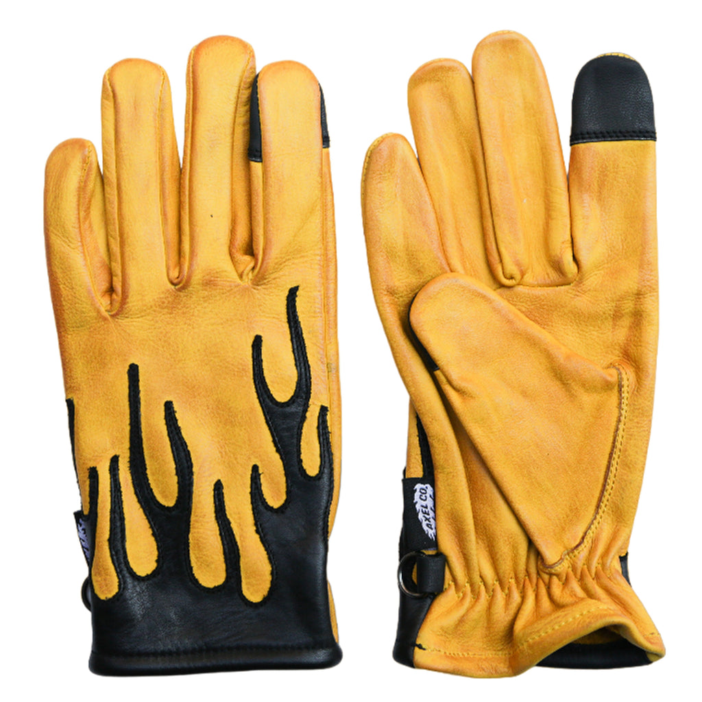 Black Flame Yellow Gloves