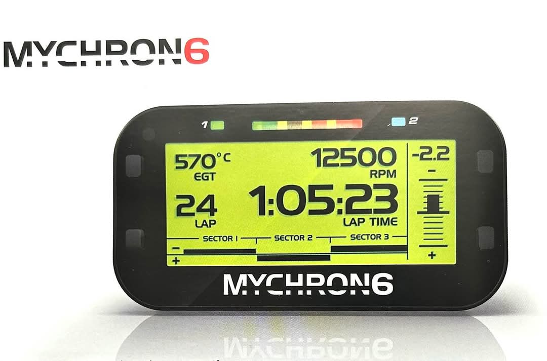 AiM Sports MyChron 6 2T Dual Temperature Dash Logger - 25Hz GPS & 6-Axis IMU - Sprint & Shifter Kart Legal
